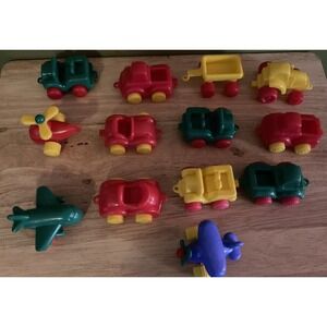 Vintage Viking Toys Sweden Vehicles Cars Trucks Wagon Lot of 13 Red Green Yellow